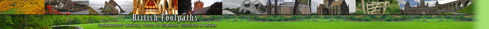 Photo of British Footpaths across green countryside with highlighted images